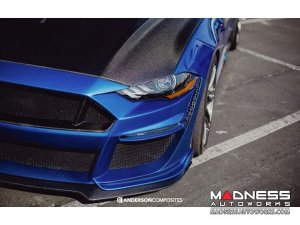 Ford Mustang Front Bumper - Anderson Composties - Fiberglass W/ Carbon Fiber - Type-ST GT500 Style